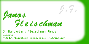 janos fleischman business card